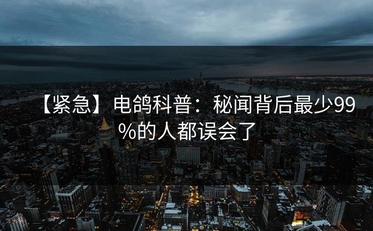 【紧急】电鸽科普：秘闻背后最少99%的人都误会了